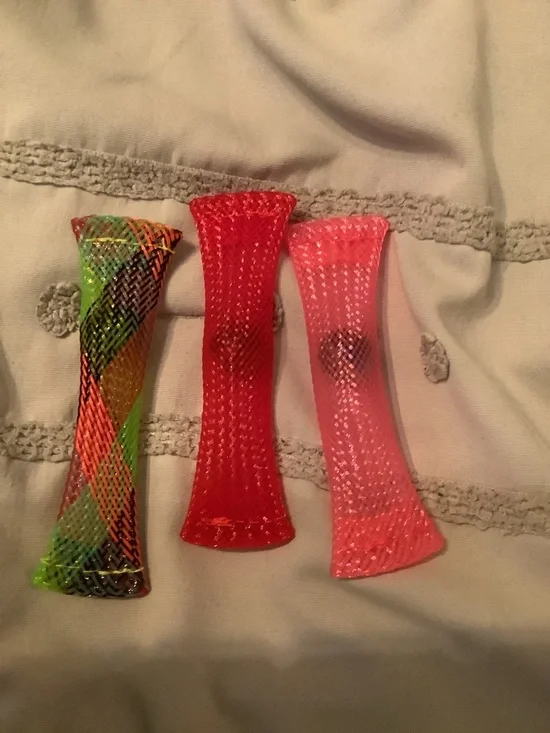 Set of 3 Mesh Fidget Sensory Tubes - Multicolor, Red, Pink - Picture 5 of 5